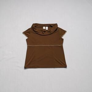 Emma James Brown Portrait Collar Top - Medium, Office Siren